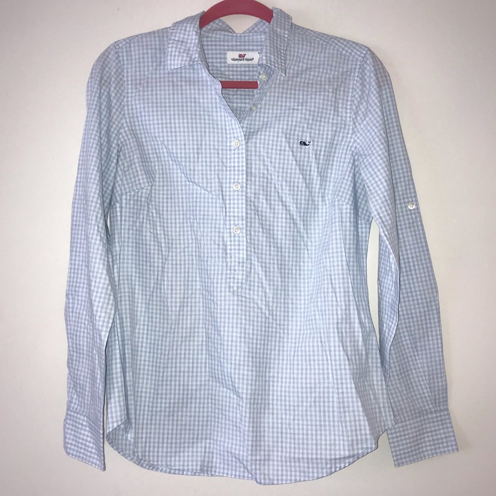 Vineyard Vines Half Button Up Plaid Popover